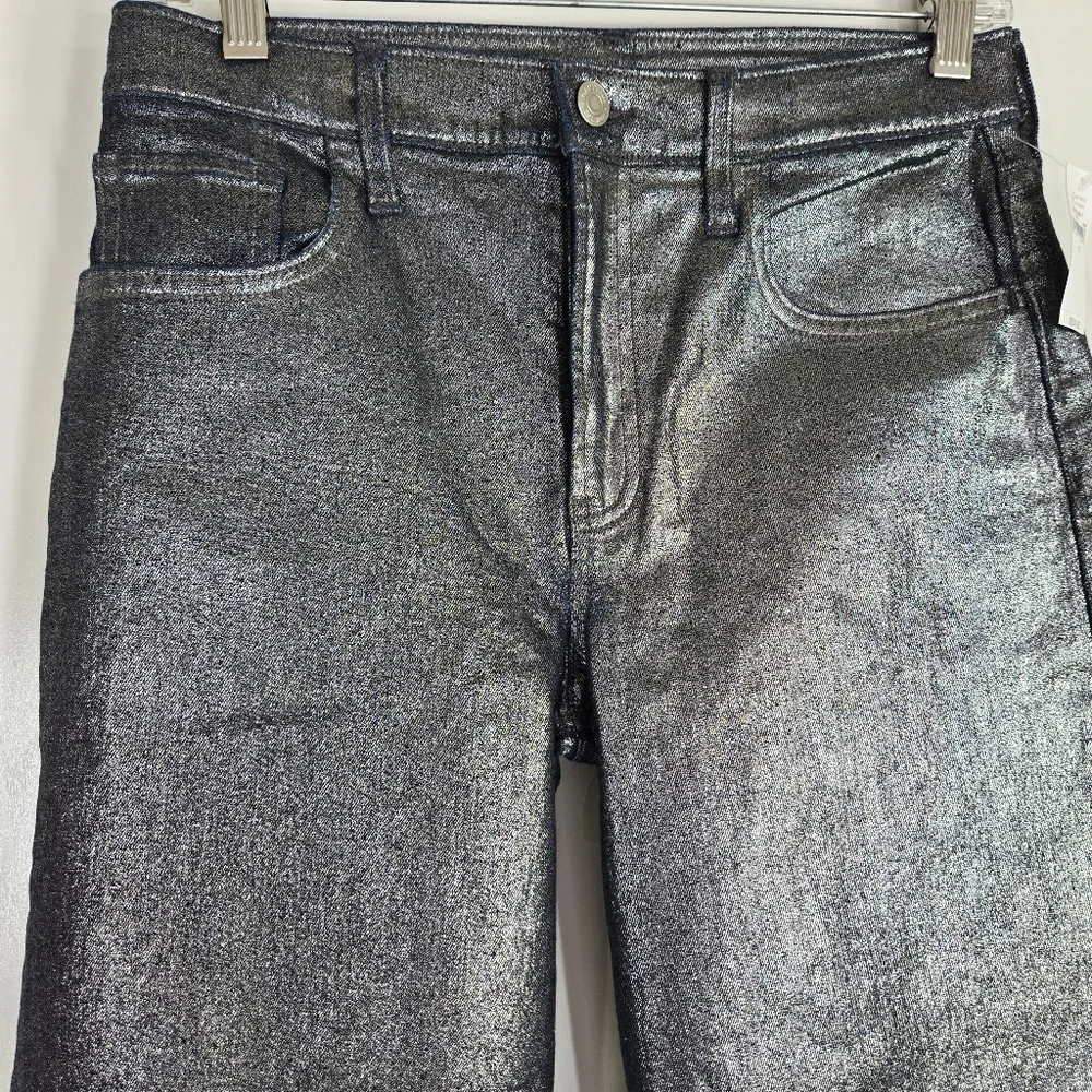 Gap Kids Low Stride Metallic Wide Leg Girls Size 16 Denim Jeans Adjustable Waist